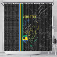 Custom Gabon Football Shower Curtain Go Les Pantheres - Black Ver