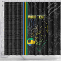 Custom Gabon Football Shower Curtain Go Les Pantheres - Black Ver