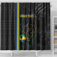 Custom Gabon Football Shower Curtain Go Les Pantheres - Black Ver