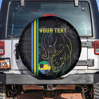 Custom Gabon Football Spare Tire Cover Go Les Pantheres - Black Ver