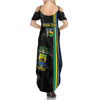 Custom Gabon Football Summer Maxi Dress Go Les Pantheres - Black Ver