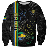Custom Gabon Football Sweatshirt Go Les Pantheres - Black Ver