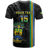 Custom Gabon Football T Shirt Go Les Pantheres - Black Ver