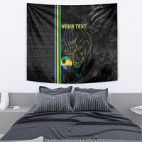 Custom Gabon Football Tapestry Go Les Pantheres - Black Ver