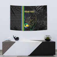 Custom Gabon Football Tapestry Go Les Pantheres - Black Ver