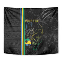 Custom Gabon Football Tapestry Go Les Pantheres - Black Ver