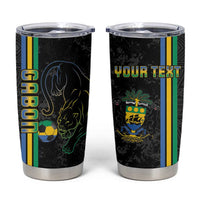 Custom Gabon Football Tumbler Cup Go Les Pantheres - Black Ver