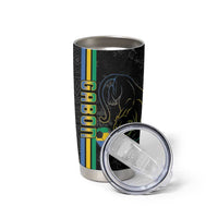 Custom Gabon Football Tumbler Cup Go Les Pantheres - Black Ver