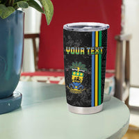 Custom Gabon Football Tumbler Cup Go Les Pantheres - Black Ver