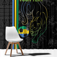Custom Gabon Football Window Curtain Go Les Pantheres - Black Ver