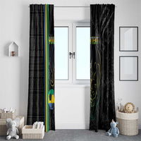 Custom Gabon Football Window Curtain Go Les Pantheres - Black Ver