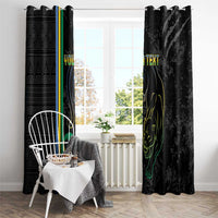Custom Gabon Football Window Curtain Go Les Pantheres - Black Ver