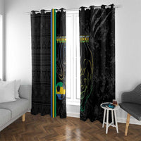 Custom Gabon Football Window Curtain Go Les Pantheres - Black Ver