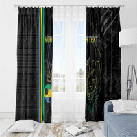 Custom Gabon Football Window Curtain Go Les Pantheres - Black Ver
