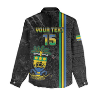 Custom Gabon Football Women Casual Shirt Go Les Pantheres - Black Ver