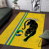 Custom Gabon Football Area Rug Go Les Pantheres - Yellow Ver