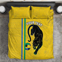 Custom Gabon Football Bedding Set Go Les Pantheres - Yellow Ver