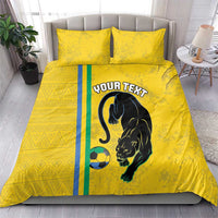 Custom Gabon Football Bedding Set Go Les Pantheres - Yellow Ver