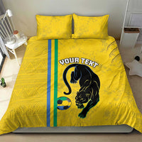 Custom Gabon Football Bedding Set Go Les Pantheres - Yellow Ver