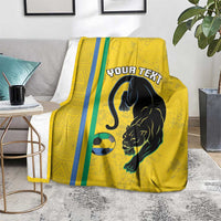 Custom Gabon Football Blanket Go Les Pantheres - Yellow Ver
