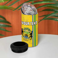 Custom Gabon Football 4 in 1 Can Cooler Tumbler Go Les Pantheres - Yellow Ver
