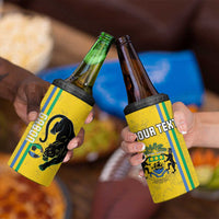 Custom Gabon Football 4 in 1 Can Cooler Tumbler Go Les Pantheres - Yellow Ver