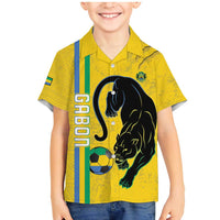 Custom Gabon Football Family Matching Mermaid Dress and Hawaiian Shirt Go Les Pantheres - Yellow Ver