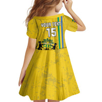 Custom Gabon Football Family Matching Puletasi and Hawaiian Shirt Go Les Pantheres - Yellow Ver