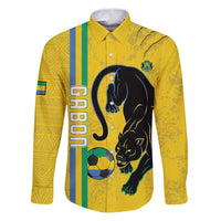 Custom Gabon Football Family Matching Puletasi and Hawaiian Shirt Go Les Pantheres - Yellow Ver