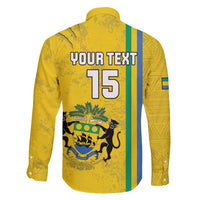 Custom Gabon Football Family Matching Puletasi and Hawaiian Shirt Go Les Pantheres - Yellow Ver