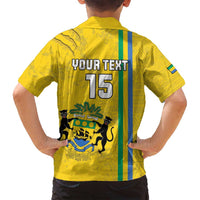 Custom Gabon Football Family Matching Summer Maxi Dress and Hawaiian Shirt Go Les Pantheres - Yellow Ver