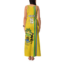 Custom Gabon Football Family Matching Tank Maxi Dress and Hawaiian Shirt Go Les Pantheres - Yellow Ver