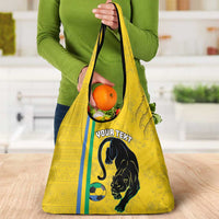 Custom Gabon Football Grocery Bag Go Les Pantheres - Yellow Ver