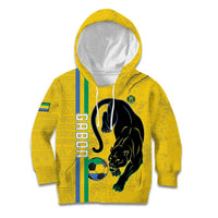Custom Gabon Football Kid Hoodie Go Les Pantheres - Yellow Ver
