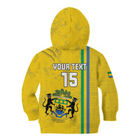 Custom Gabon Football Kid Hoodie Go Les Pantheres - Yellow Ver