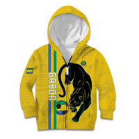 Custom Gabon Football Kid Hoodie Go Les Pantheres - Yellow Ver