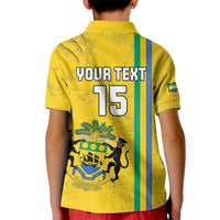 Custom Gabon Football Kid Polo Shirt Go Les Pantheres - Yellow Ver