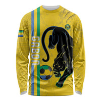 Custom Gabon Football Long Sleeve Shirt Go Les Pantheres - Yellow Ver