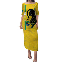 Custom Gabon Football Puletasi Go Les Pantheres - Yellow Ver