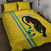 Custom Gabon Football Quilt Bed Set Go Les Pantheres - Yellow Ver