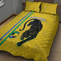 Custom Gabon Football Quilt Bed Set Go Les Pantheres - Yellow Ver