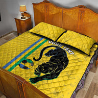 Custom Gabon Football Quilt Bed Set Go Les Pantheres - Yellow Ver
