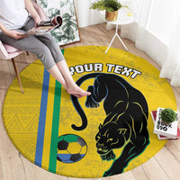 Custom Gabon Football Round Carpet Go Les Pantheres - Yellow Ver