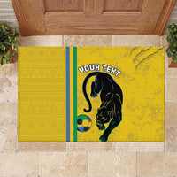 Custom Gabon Football Rubber Doormat Go Les Pantheres - Yellow Ver