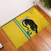 Custom Gabon Football Rubber Doormat Go Les Pantheres - Yellow Ver