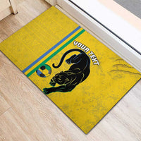 Custom Gabon Football Rubber Doormat Go Les Pantheres - Yellow Ver