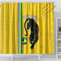 Custom Gabon Football Shower Curtain Go Les Pantheres - Yellow Ver