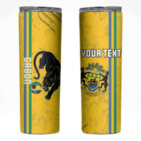 Custom Gabon Football Skinny Tumbler Go Les Pantheres - Yellow Ver