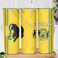 Custom Gabon Football Skinny Tumbler Go Les Pantheres - Yellow Ver