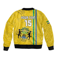 Custom Gabon Football Sleeve Zip Bomber Jacket Go Les Pantheres - Yellow Ver
